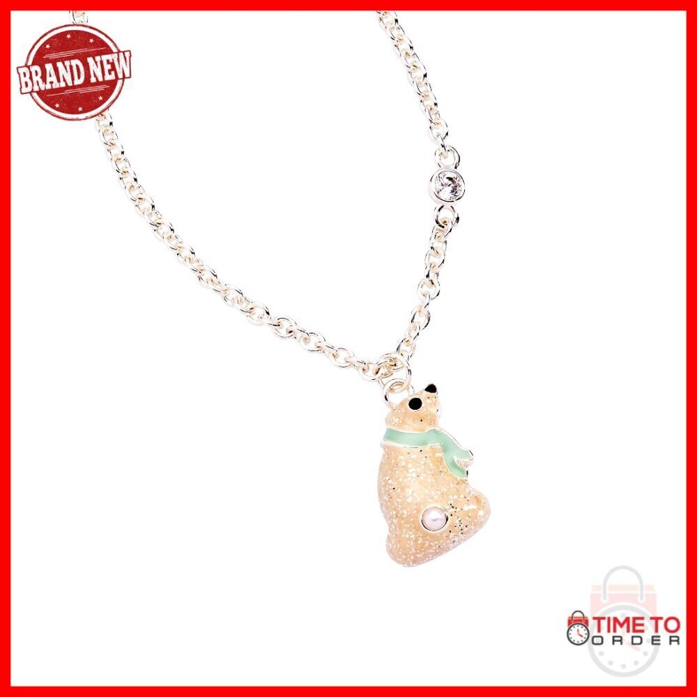 Silver Polar Bear Pendant Necklace with 18" Chain Lobster Clasp